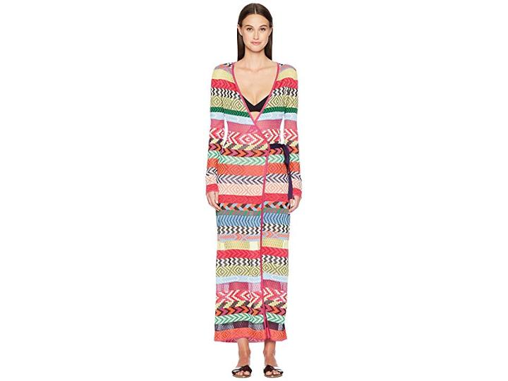Mary Katrantzou Oceania Dress Fira Stripe Knit Cover-up (multi) Women's Swimwear