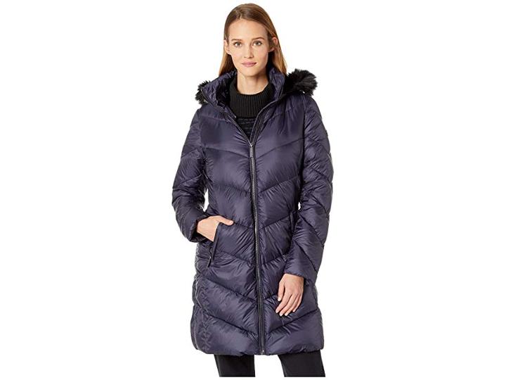Michael Michael Kors Zip Front Down Coat M823815gz (navy) Women's Coat