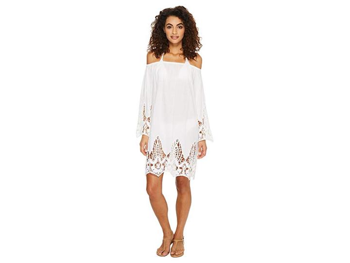 Athena Mystique Off The Shoulder Tunic (white) Women's Swimwear