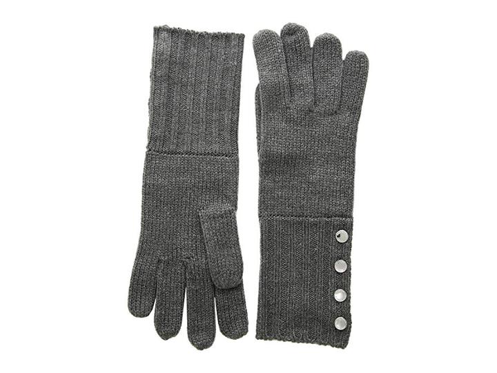 Michael Michael Kors Rib Gloves (derby/silver) Extreme Cold Weather Gloves