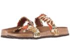 Birkenstock Curacao (flower Frill Brown Textile/stretch) Women's Sandals