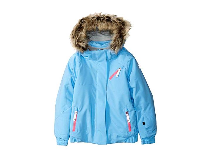 Spyder Kids Lola Jacket (toddler/little Kids/big Kids) (blue Ice/taffy Pink) Girl's Coat