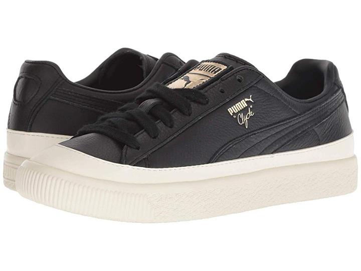 Puma Clyde Rubber Toe Leather (puma Black/whisper White) Men's Shoes