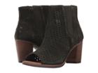 Toms Majorca Peep Toe Bootie (forest Suede Perforated Leaf) Women's Toe Open Shoes