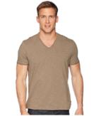 John Varvatos Star U.s.a. Short Sleeve Slub V-neck With Cut Raw Edge K3595u1b (sage) Men's Clothing