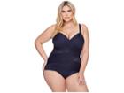 Miraclesuit Plus Size Solids Madero One-piece (midnight Blue) Women's Swimsuits One Piece