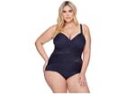 Miraclesuit Plus Size Solids Madero One-piece (midnight Blue) Women's Swimsuits One Piece