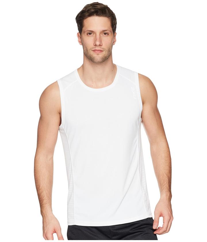 2xu Xvent Tank Top (white/white) Men's Sleeveless