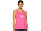 Life Is Good Heart Love Breezy Tank Top (fiesta Pink) Women's Sleeveless