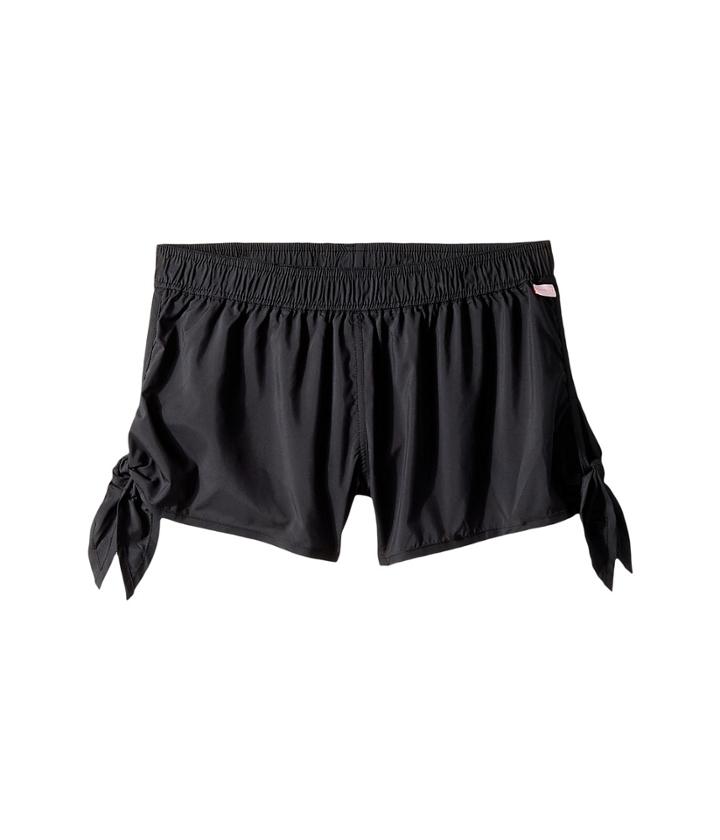 Seafolly Kids Summer Essentials Tie Side Boardie (big Kids) (black) Girl's Swimwear