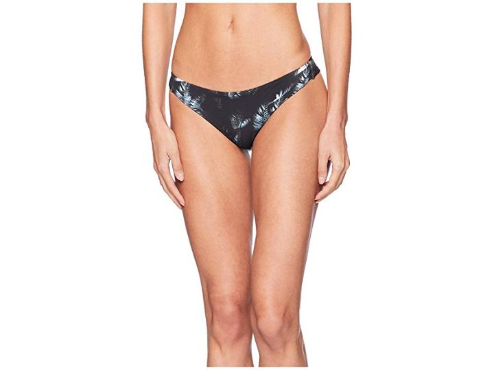 Rvca Dark Palm Cheeky Swim Bottom (black) Women's Swimwear