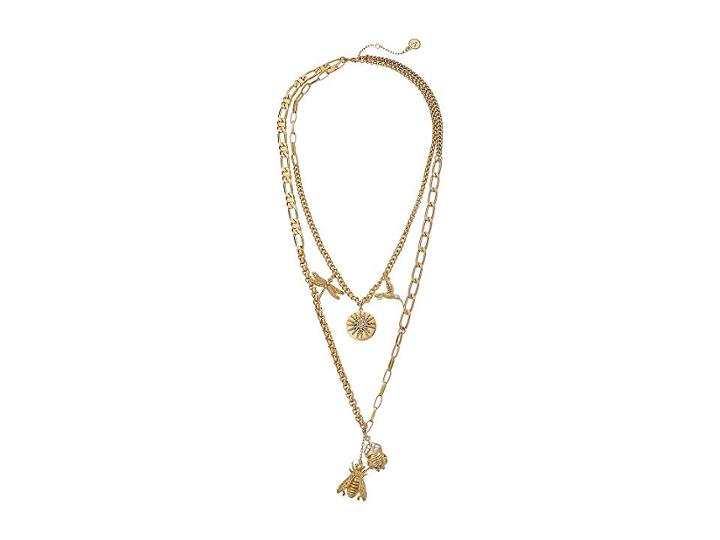 Vince Camuto 20 Layered Charm Necklace (matte Gold) Necklace