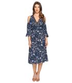 Brigitte Bailey Tressa Cold Shoulder Dress With Lace Inset (navy) Women's Dress