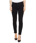 Liverpool Cami Rolled-cuff Crop Perfect Black Denim In Black Rinse (black Rinse) Women's Jeans