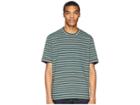 Vince Multi Stripe Short Sleeve Pocket Crew (urban Green/spearmint) Men's Clothing