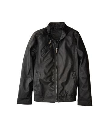 Urban Republic Kids Adam Faux Leather Perforated Moto Jacket (little Kids/big Kids) (black) Boy's Coat