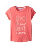 Joules Kids Beach Hair Don't Care Jersey T-shirt (toddler/little Kids/big Kids) (red Sky) Girl's T Shirt