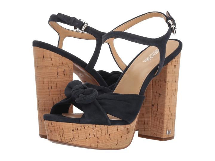 Michael Michael Kors Pippa Platform (admiral Kid Suede/cork) Women's Sandals