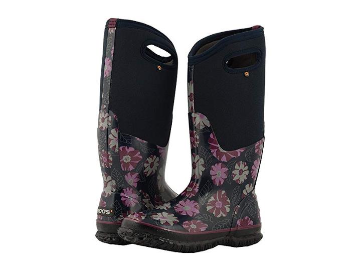 Bogs Classic Tall Winter Floral (dark Blue Multi) Women's Boots