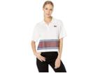 Juicy Couture Logo Stripe Polo Top (bleached Bone) Women's Clothing