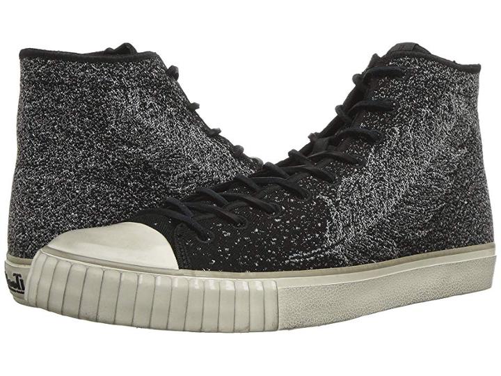 John Varvatos Mid Top Engineered (black/white) Men's Lace Up Casual Shoes