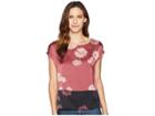 Vince Camuto Extended Shoulder Chateau Floral Blouse (summer Rose) Women's Clothing