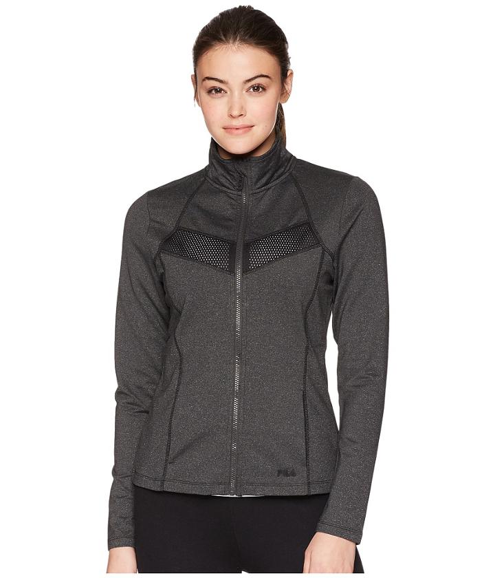 Fila Sunrise Jacket (black Heather/black) Women's Coat