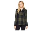 Lucky Brand Button Side Plaid Shirt (olive Multi) Women's Clothing
