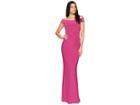 Adrianna Papell Off The Shoulder Stretch Jersey Long Gown (bright Syrah) Women's Dress