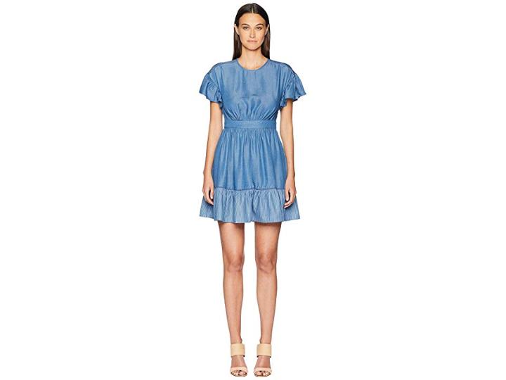 Kate Spade New York Chambray Flutter Sleeve Dress (indigo) Women's Dress