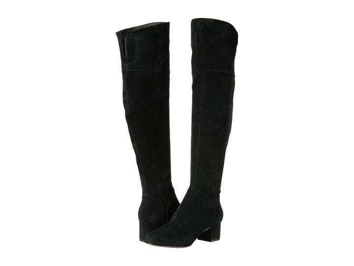 Rebecca Minkoff Shawn (black Kid Suede) Women's Zip Boots