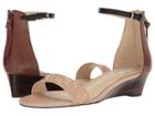 Cole Haan Genevieve Weave Wedge (nude Genevieve Weave/harvest Brown Leather/black Leather) Women's Shoes