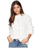 Moon River Cable Detail Sweater (white) Women's Sweater