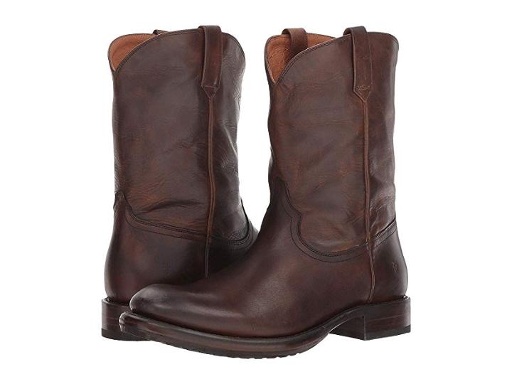 Frye Duke Roper (dark Brown Antique Pull-up) Cowboy Boots