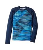 Columbia Kids Mini Breaker Printed Long Sleeve Sunguard (little Kids/big Kids) (super Blue Print) Boy's Swimwear