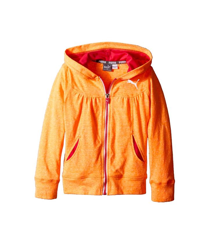 Puma Kids Swirl Hoodie (little Kids) (orange Pop) Girl's Sweatshirt