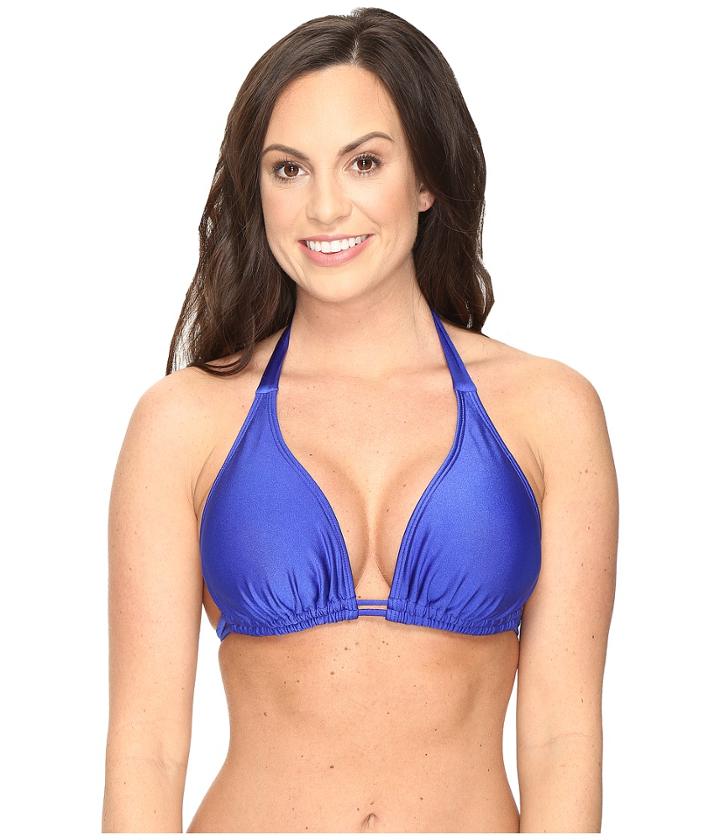 Luli Fama Cosita Buena D-cup Triangle Halter Bikini Top (electric Blue) Women's Swimwear