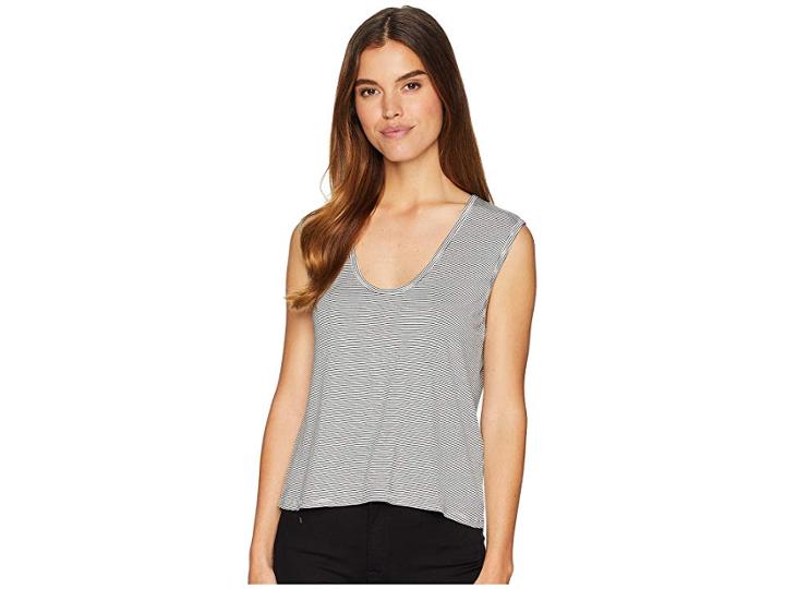 Bb Dakota Believe The Stripe Rayon Striped Tank Top (optic White) Women's Sleeveless