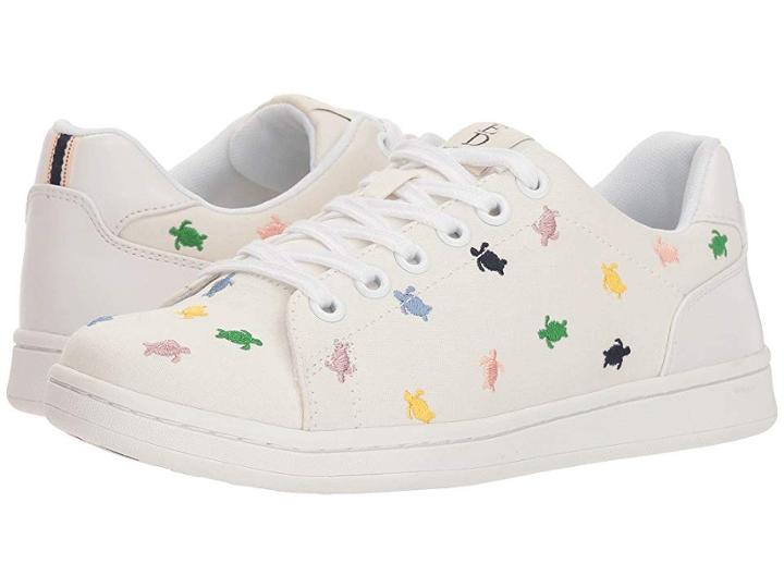 Ed Ellen Degeneres Chapala (blanco/multi Poplin/turtle) Women's Lace Up Casual Shoes