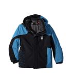 Spyder Kids Mini Guard Jacket (toddler/little Kids/big Kids) (black/french Blue) Boy's Coat