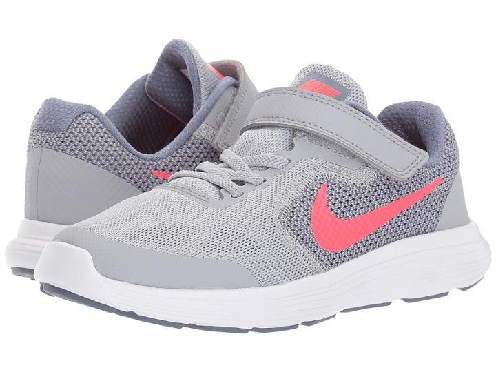 Nike Kids Revolution 3 (little Kid) (wolf Grey/solar Red/dark Sky/blue/white) Girls Shoes