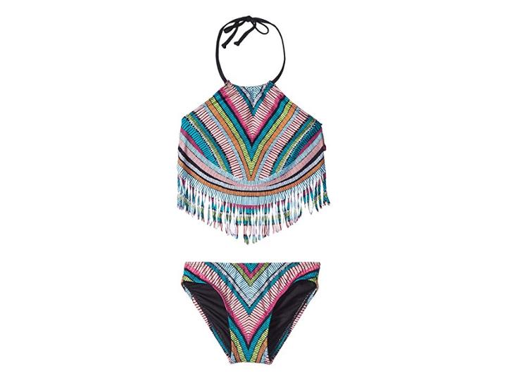 Hobie Kids Weave Rider Fringe Tankini And Hipster Set (big Kids) (multi) Girl's Swimwear Sets