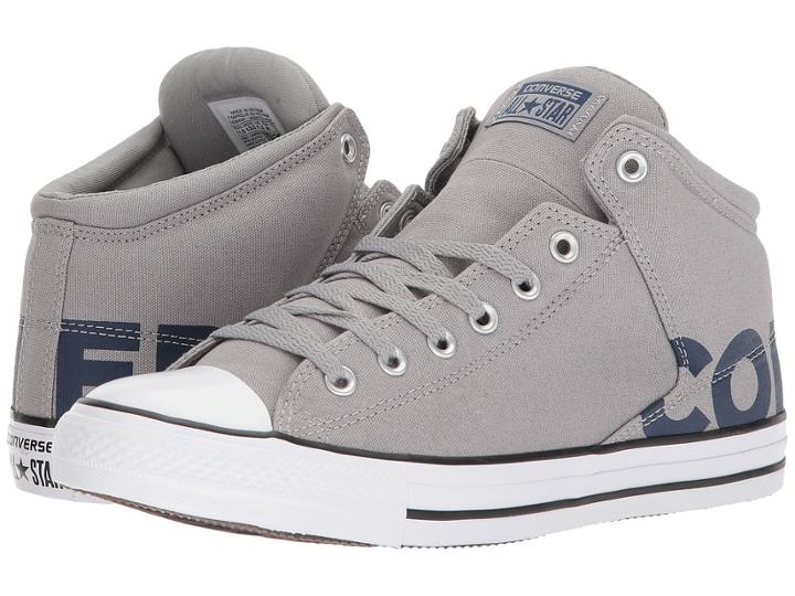 Converse Chuck Taylor(r) All Star(r) High Street Wordmark Mid (dolphin/white/navy) Men's  Shoes