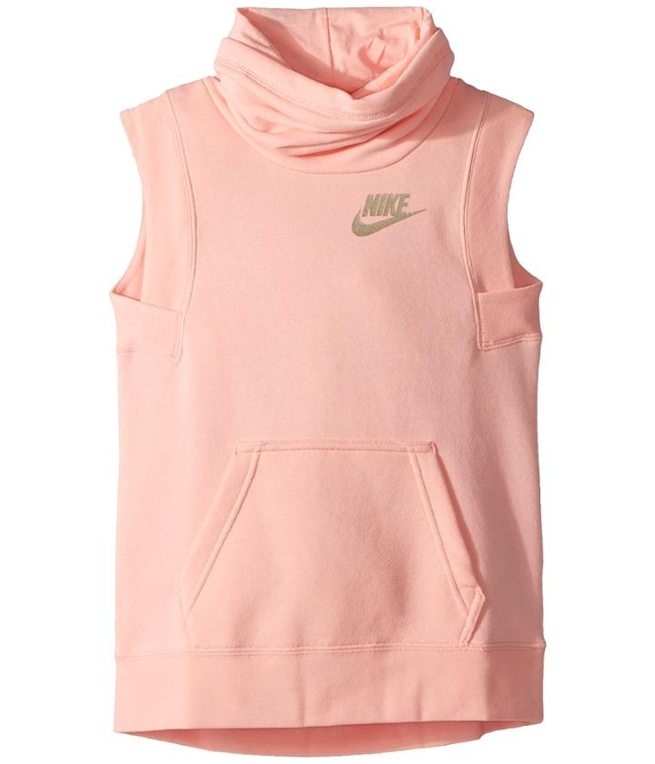 Nike Kids Nsw Modern Sleeveless Funnel Top (little Kids/big Kids) (bleached Coral/bleached Coral) Girl's Sleeveless
