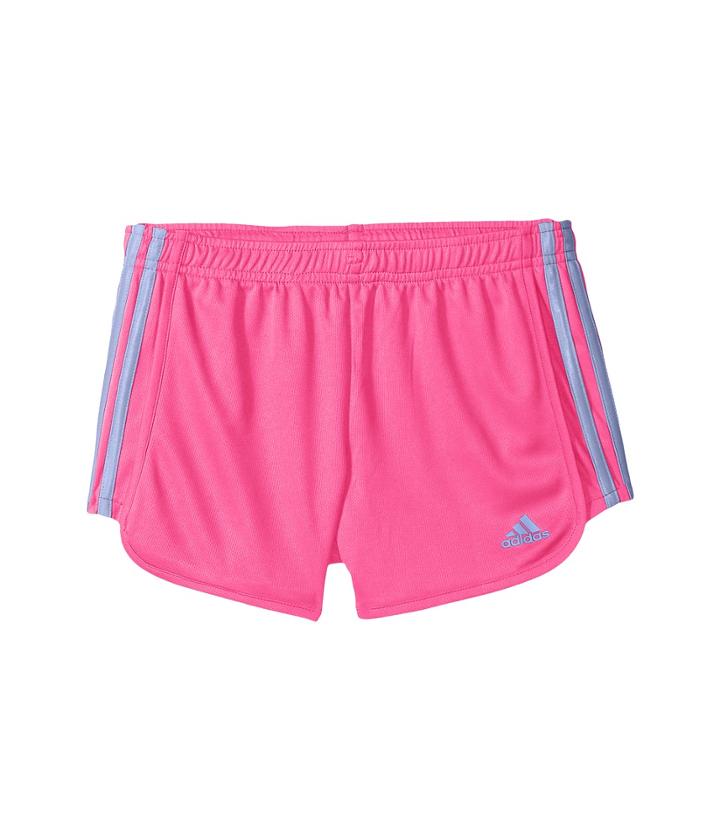 Adidas Kids Around The Block Mesh Shorts (big Kids) (bright Pink) Girl's Shorts