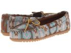 Minnetonka Baja Moc (turquoise Fabric) Women's Shoes