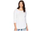 Mod-o-doc Slub Jersey 3/4 Sleeve Seamed Tee With Hand Stitching (white) Women's T Shirt