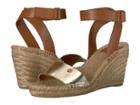 Tory Burch Bima 2 90mm Wedge Espadrille (gold/perfect Cuoio) Women's Shoes