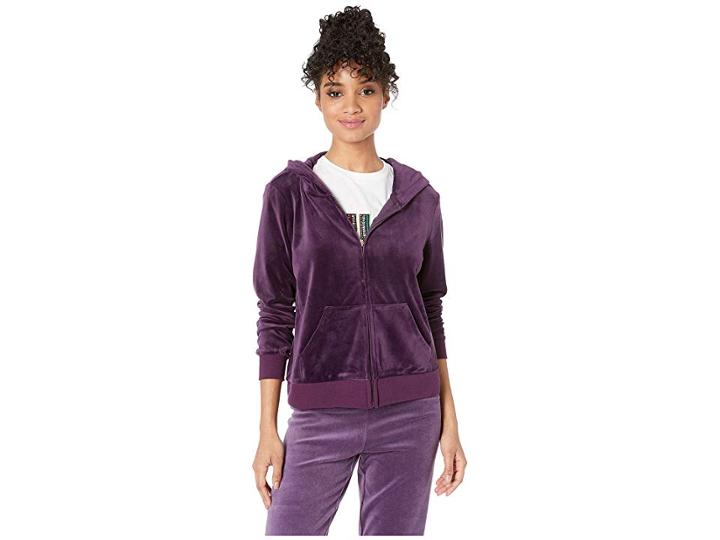 Juicy Couture Sequin Logo Hoodie (aubergine) Women's Clothing