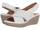 Clarks Reedly Variel (white Leather) Women's Shoes